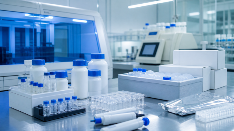 Blue and white coagulation reagent kit configuration and packaging workflow in an IVD laboratory