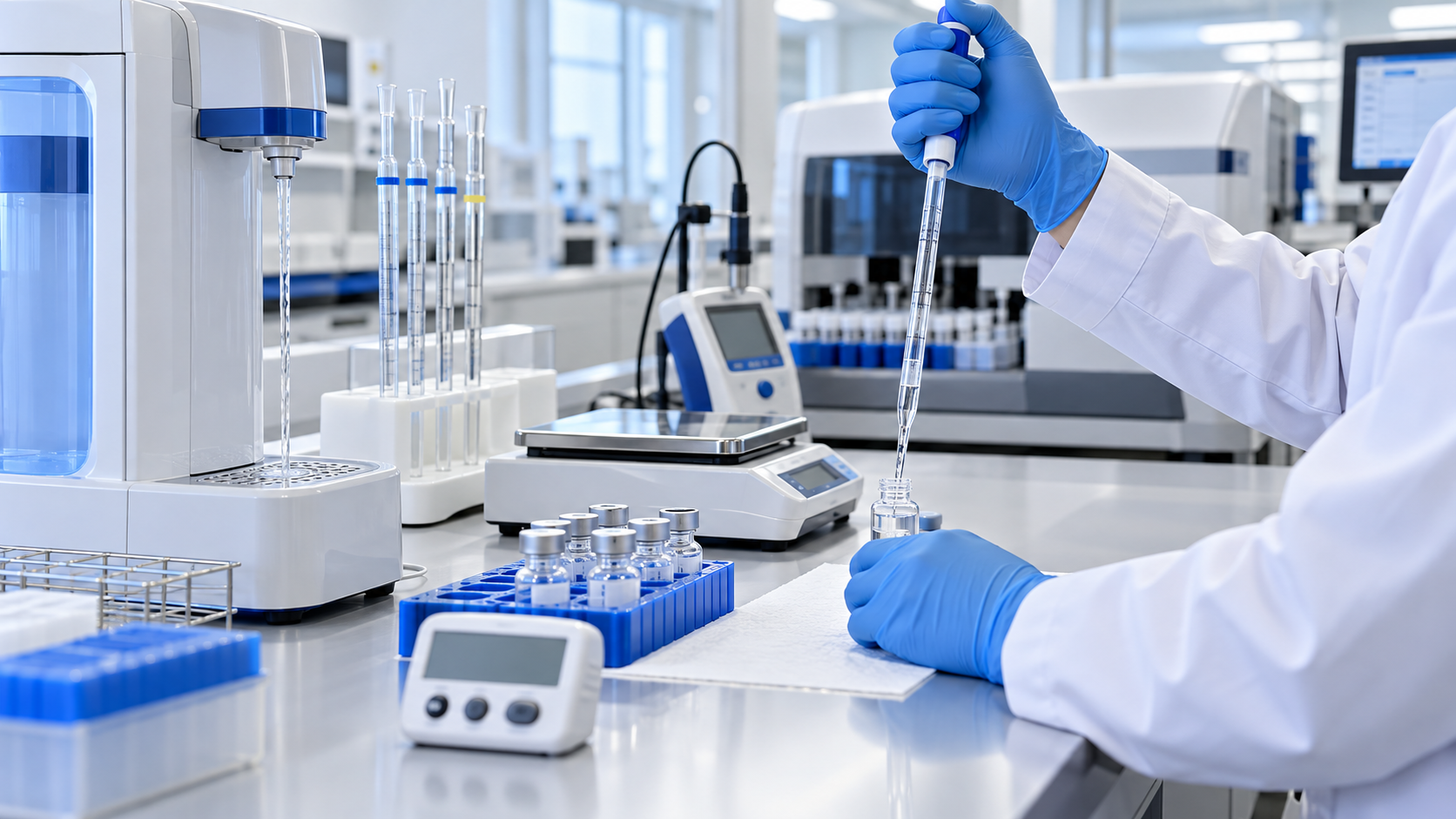 Purified water and controlled reagent reconstitution in a coagulation laboratory